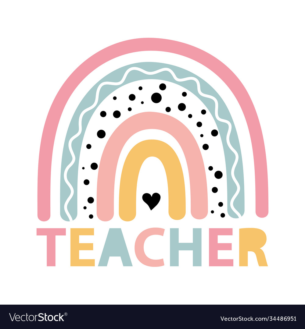 Download Teacher Rainbow School Svg Kindergarten Teacher Vector Image