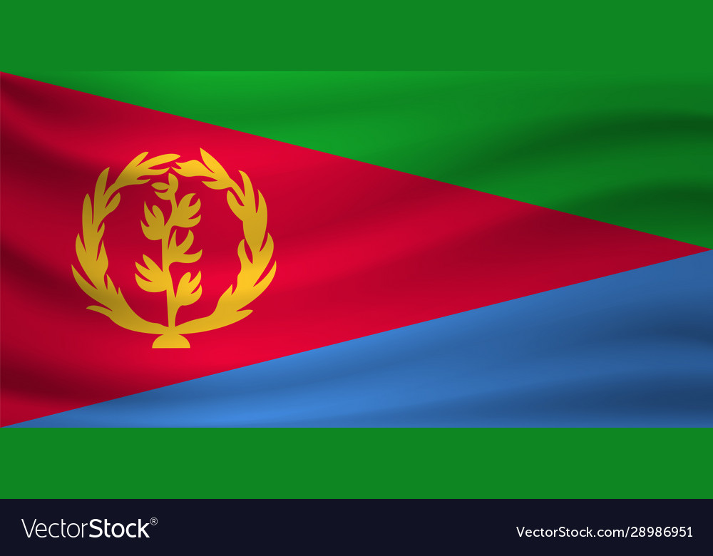 Waving flag eritrea vector image Waving flag eritrea