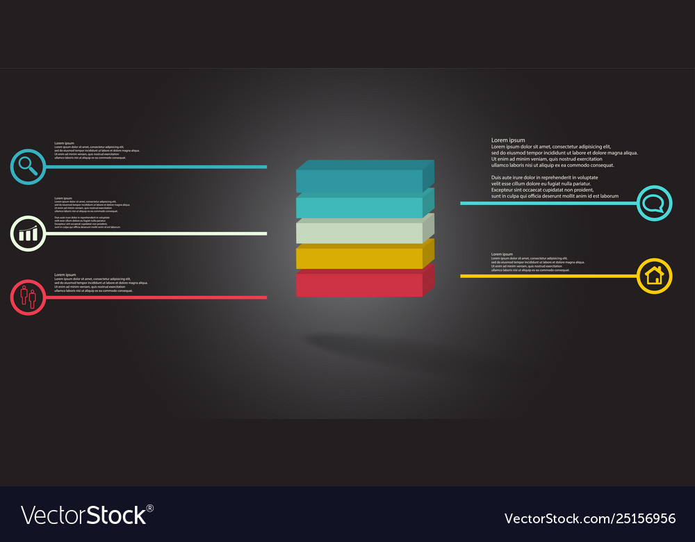 3D Embossed Cube Infographic Template