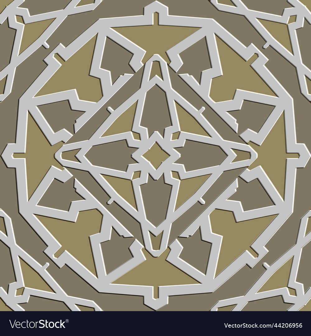 Arabesque textured 3d seamless pattern islamic