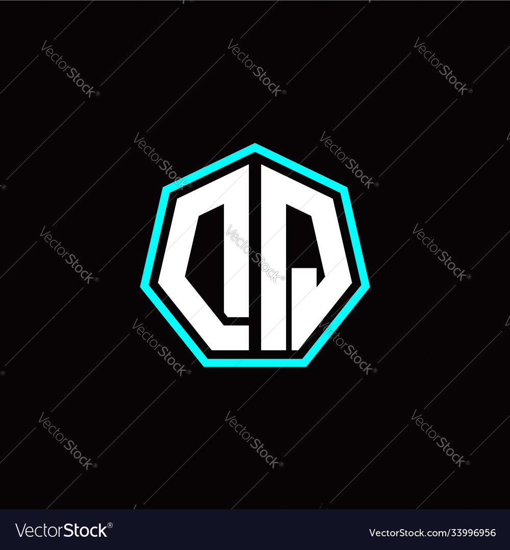 D q initials modern polygon logo template Vector Image D q initials modern polygon logo template