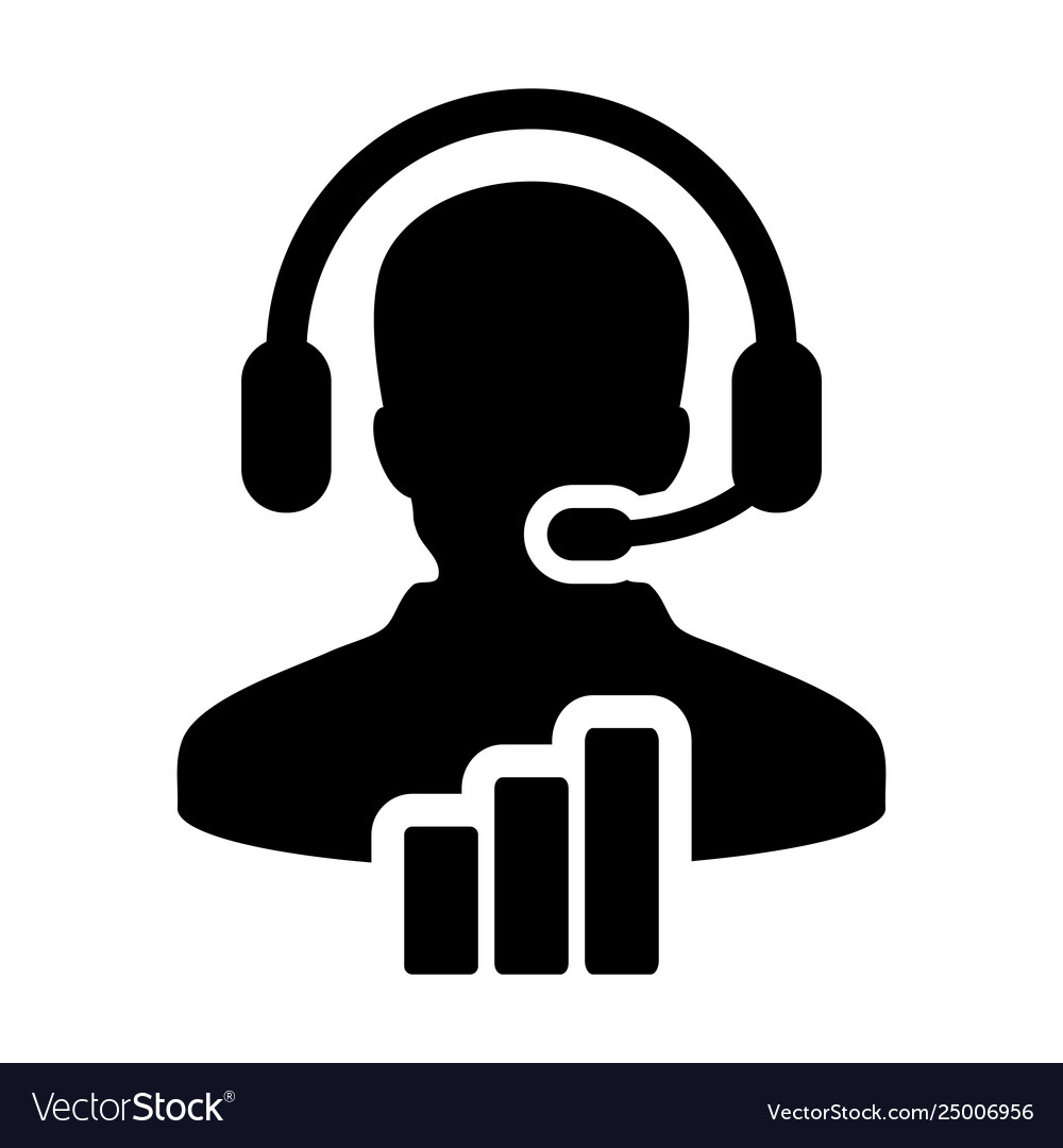 Data service icon male customer support Royalty Free Vector
