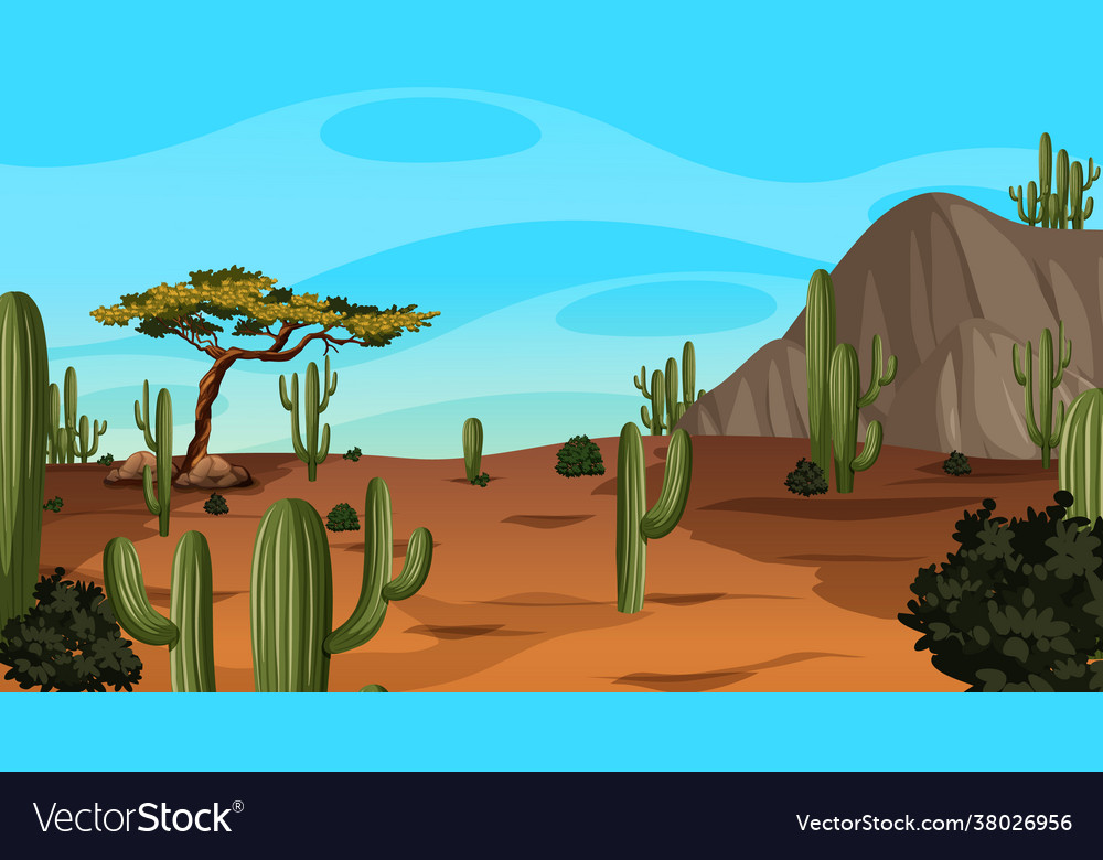 Desert forest landscape at daytime scene Vector Image