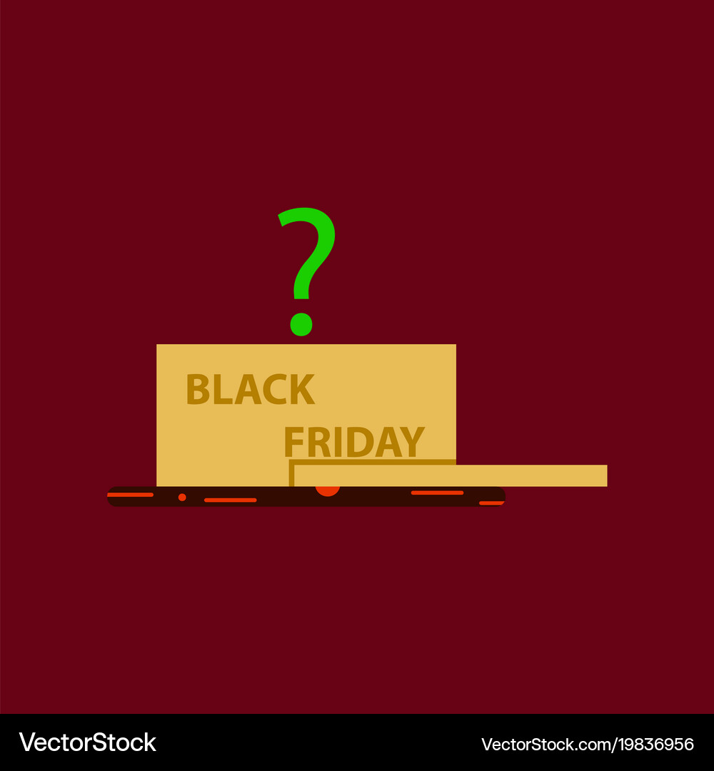 Flat icon of gift box black friday Royalty Free Vector Image