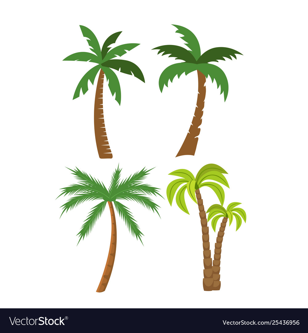 Flat set palm trees