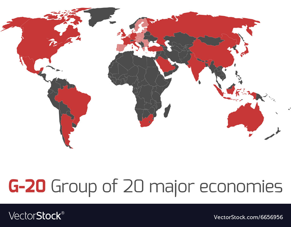 G-20 member states world map