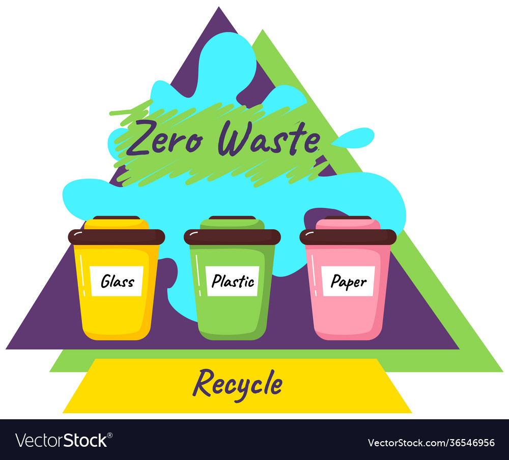 Garbage sorting different color recycle bins Vector Image Garbage sorting different color recycle bins