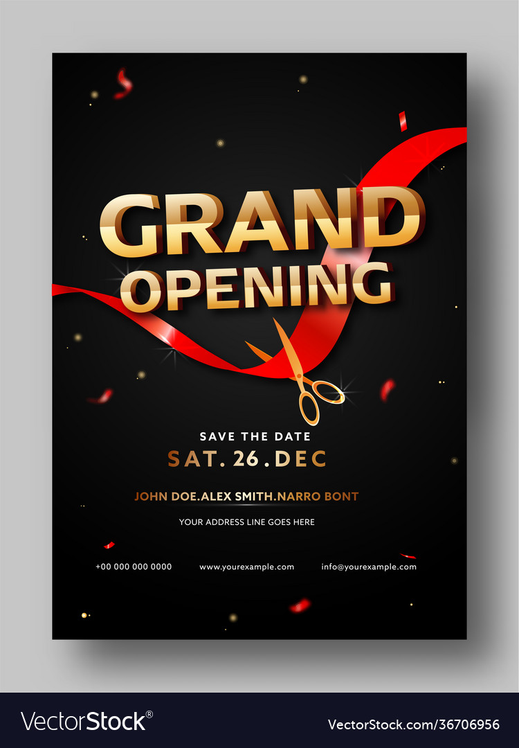 Premium Vector  Grand opening ceremony invitation template layout with  event details