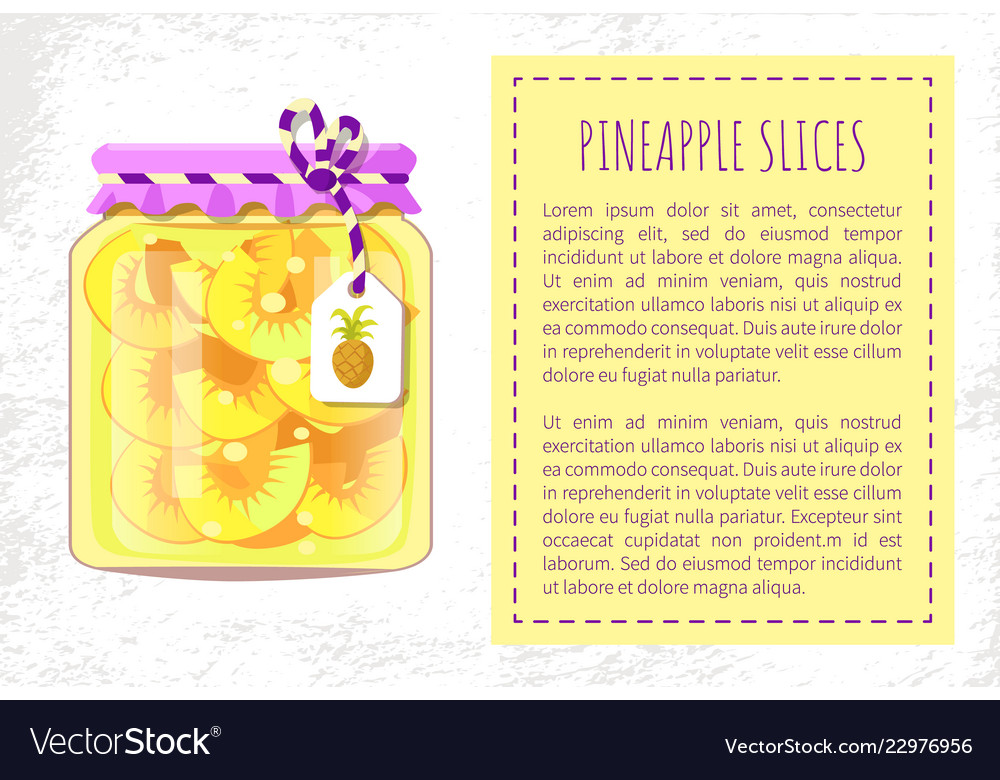 Pineapple slices canned preserved food poster