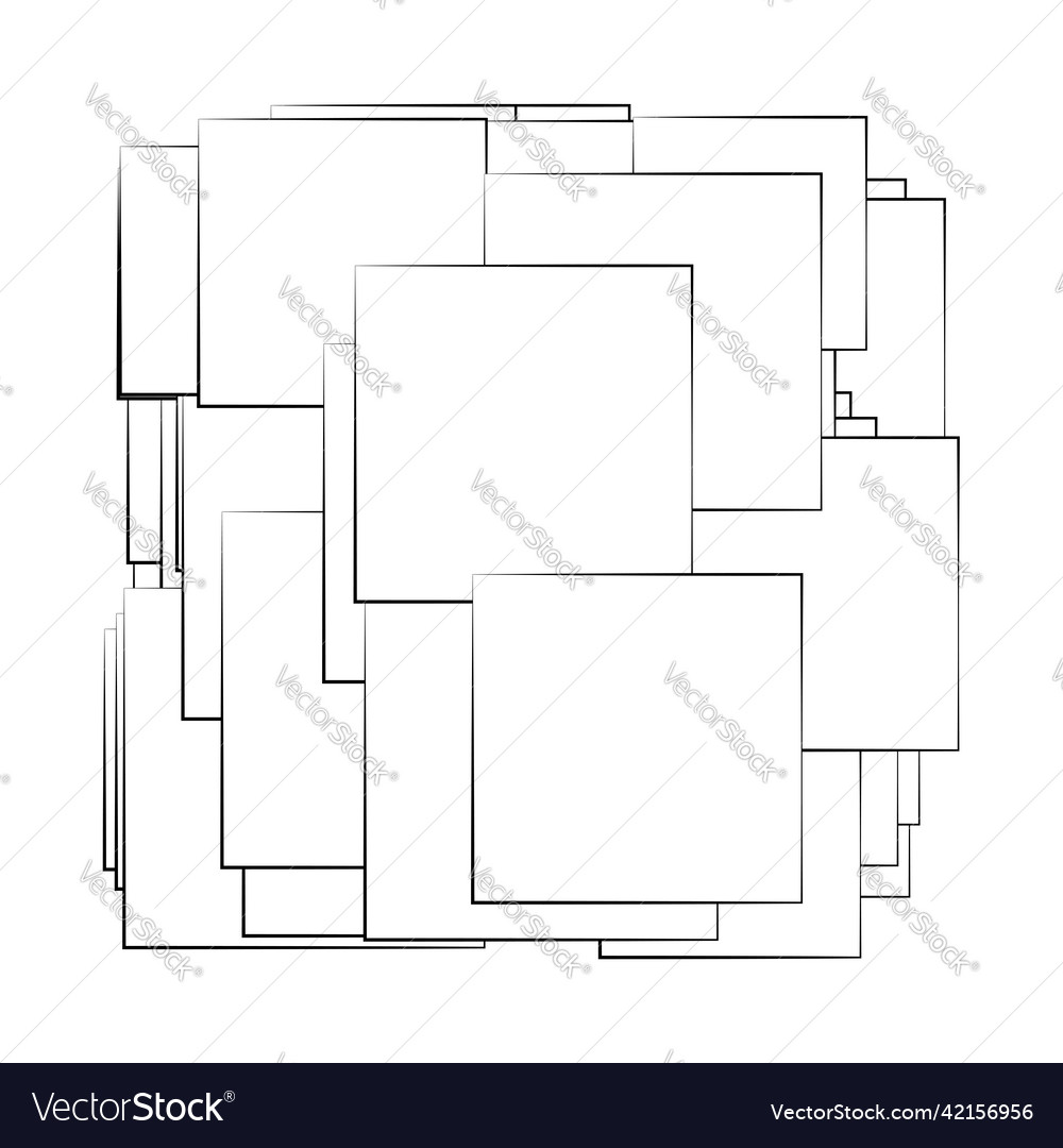 Random rectangles structure composition pattern vector image Random rectangles structure composition pattern