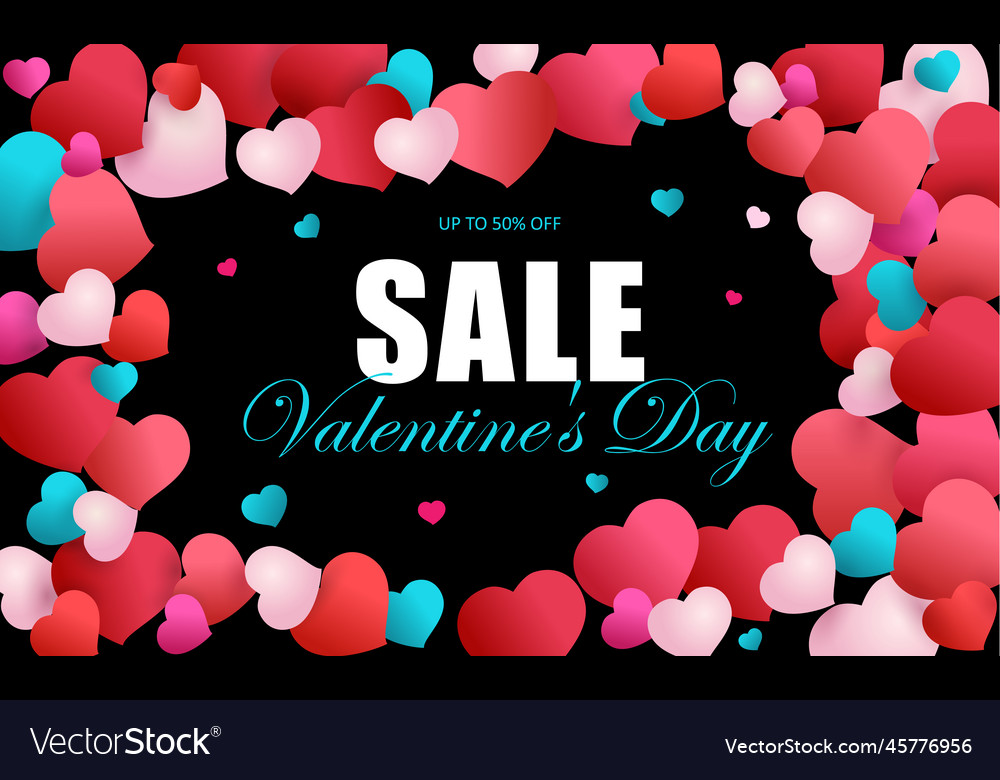 Red voucher sale in valentines day blue