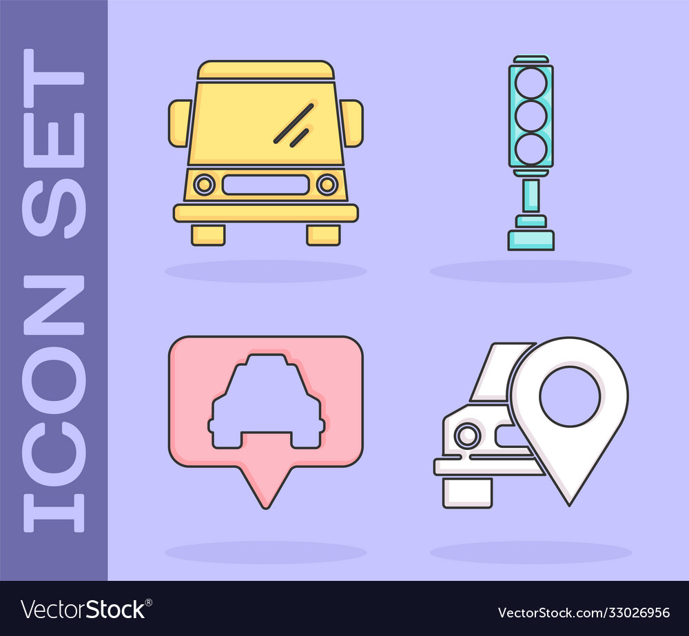 Set map pointer with taxi car vector image Set map pointer with taxi car