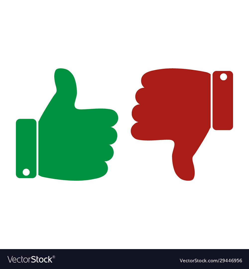 Thumbs up and thumbs down icon Royalty Free Vector Image