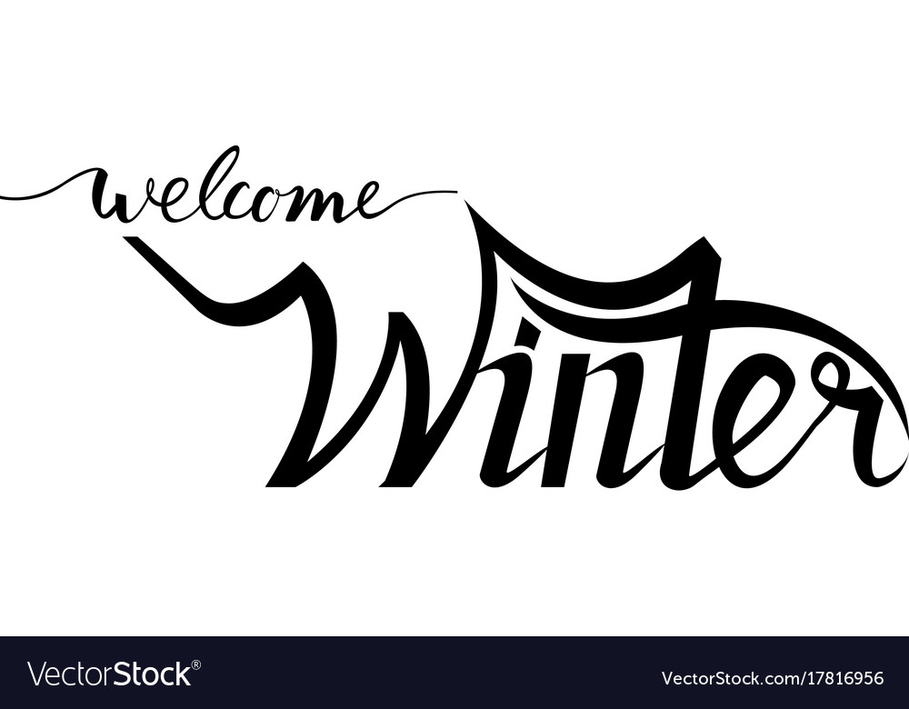 Welcome winter hand lettering