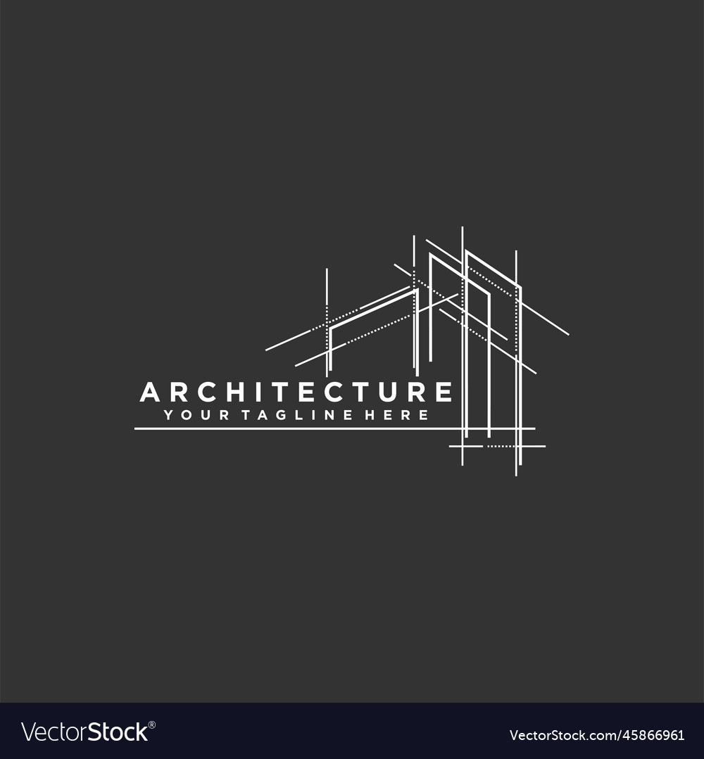 Architecture line art logo design template Vector Image