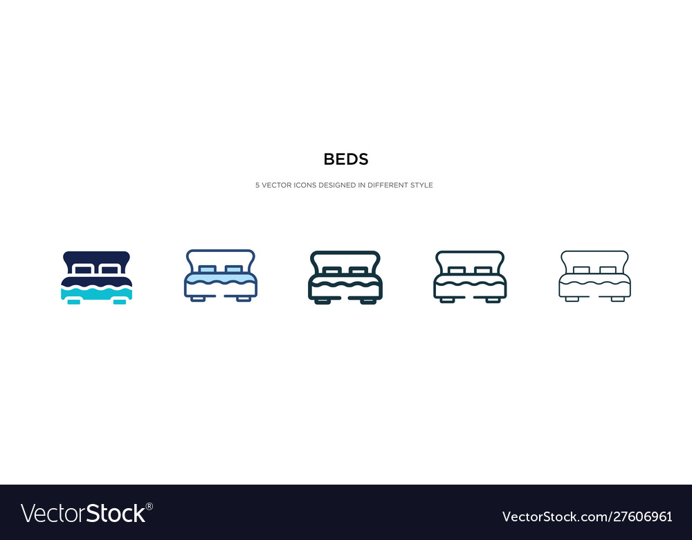 Beds icon in different style two colored