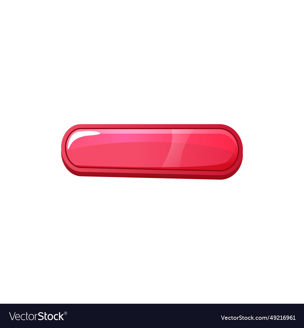 Bright red button for game or application flat