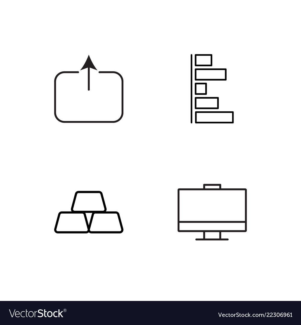 Business simple outlined icons set