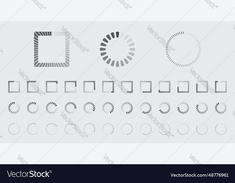 Circular loading buffering icons set vector image Circular loading buffering icons set