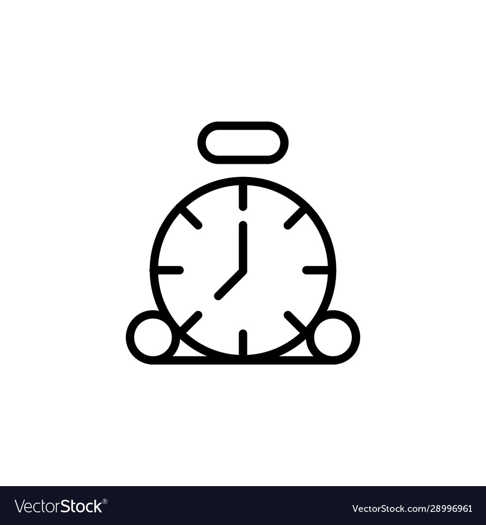 Clock and alarm icon design line style perfect vector image Clock and alarm icon design line style perfect