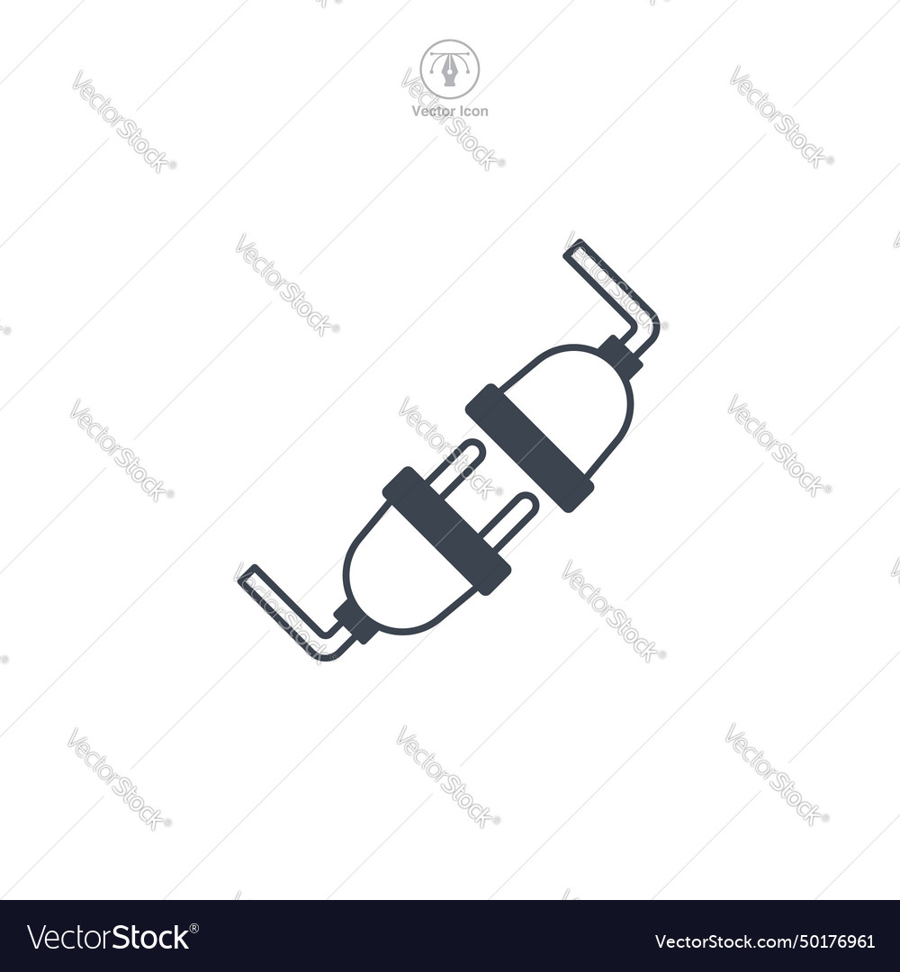 Electric socket with a plug connection vector image Electric socket with a plug connection
