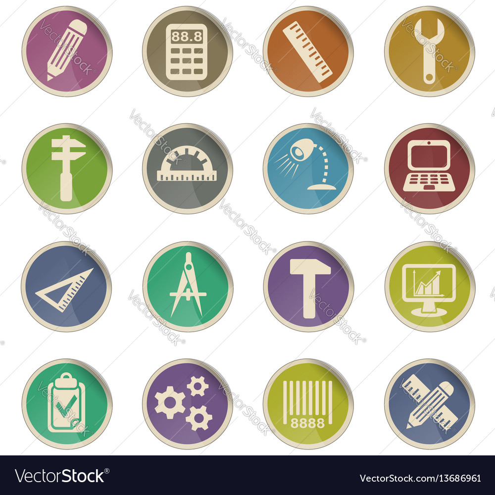 Engineering icon set Royalty Free Vector Image