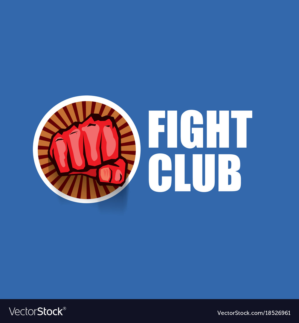 Kampfclub-Logo mit roten Mann fist isoliert