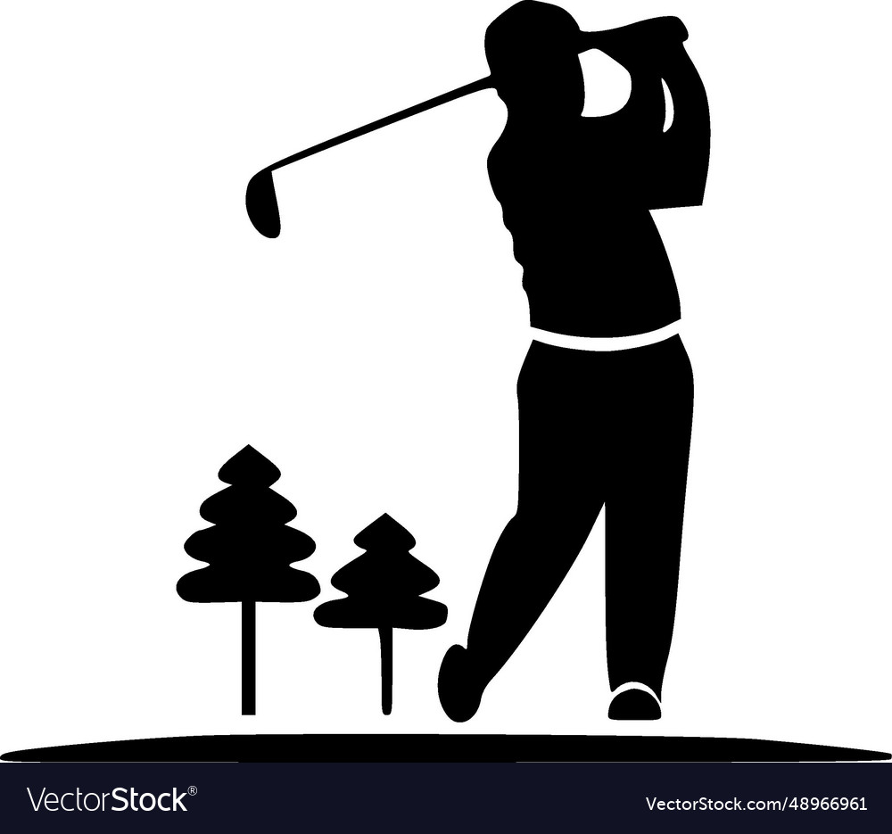 Golf - black and white isolated icon Vector Image Golf - black and white isolated icon
