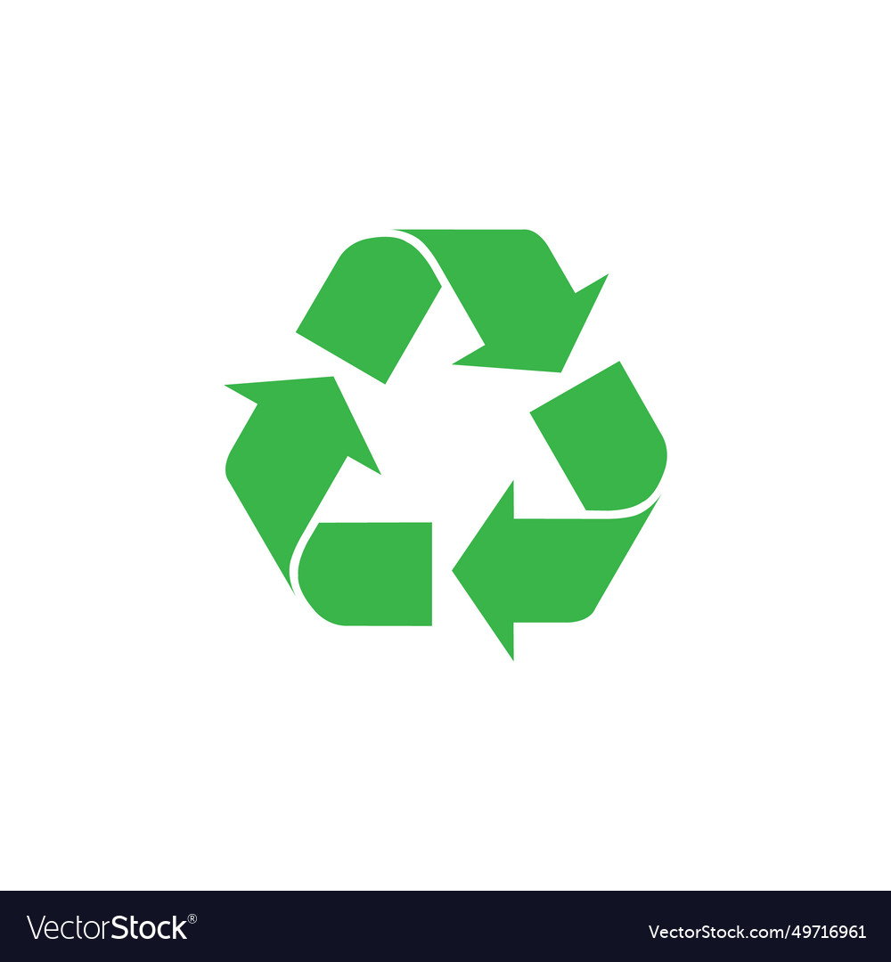 Green recycle icon in triangular style vector image Green recycle icon in triangular style