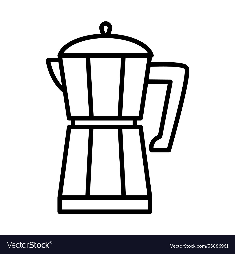 Italian coffee maker icon line style Royalty Free Vector
