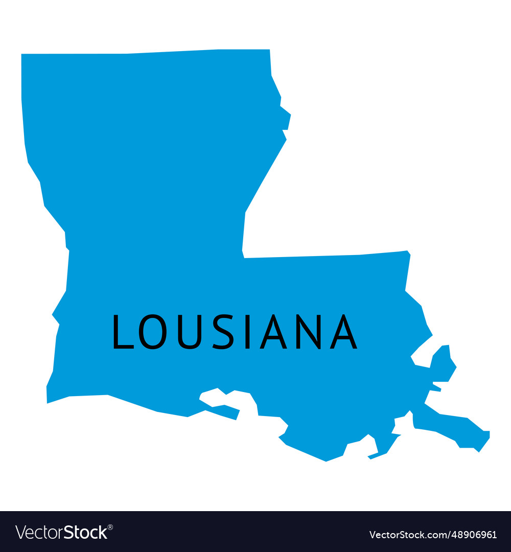 Lousiana state plain map Royalty Free Vector Image