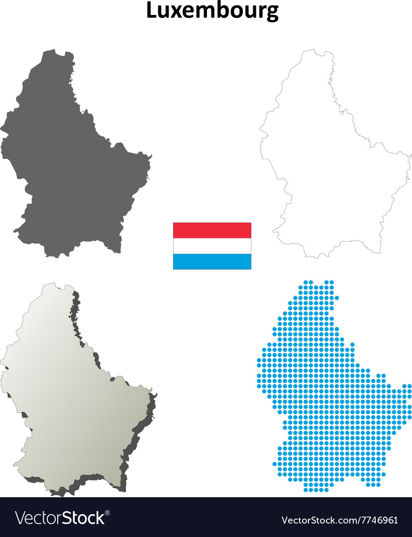 Luxembourg outline map set