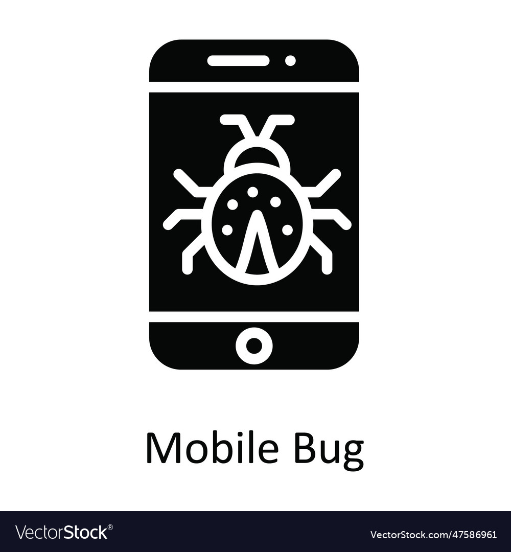 Mobile bug solid icon design