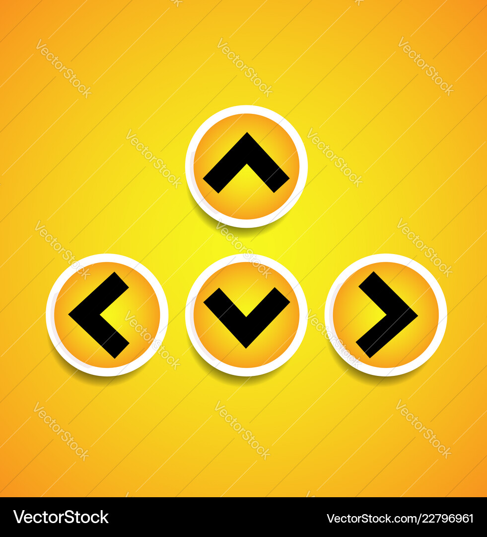 Orange yellow arrows arrowheads pointing up down Vector Image