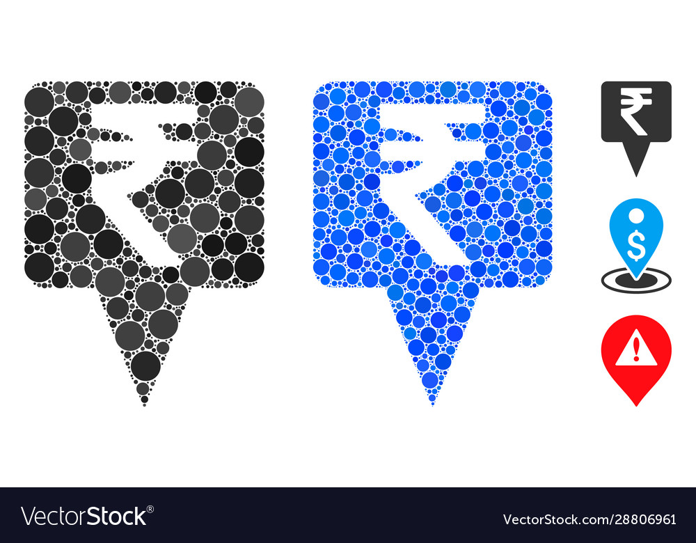Rupee map pointer composition icon circles Vector Image Rupee map pointer composition icon circles