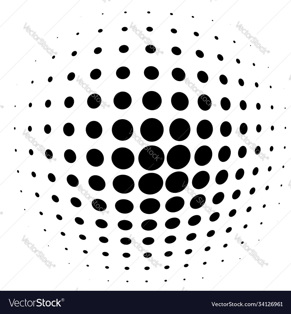 Spherical distortion halftone dots element orb Vector Image Spherical distortion halftone dots element orb