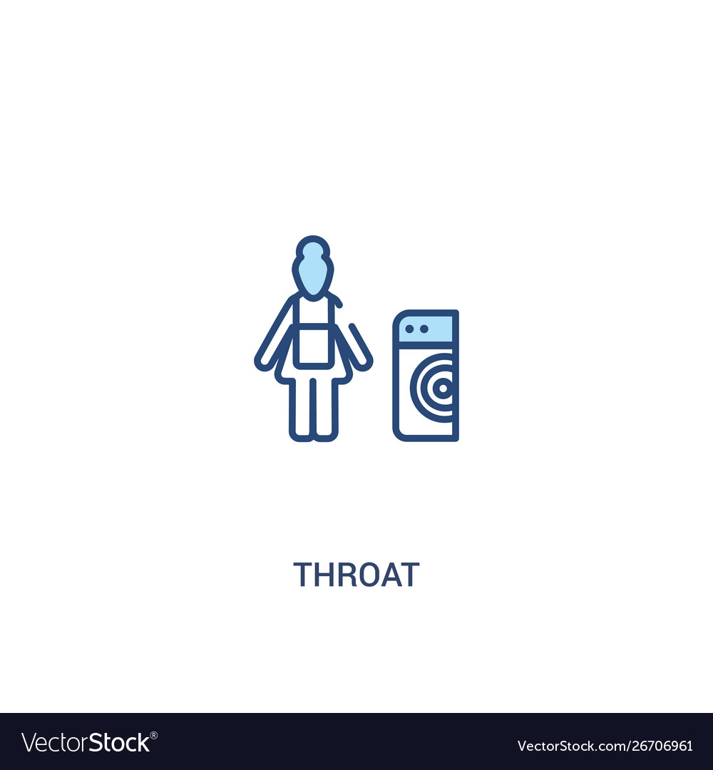 Throat concept 2 colored icon simple line element vector image Throat concept 2 colored icon simple line element