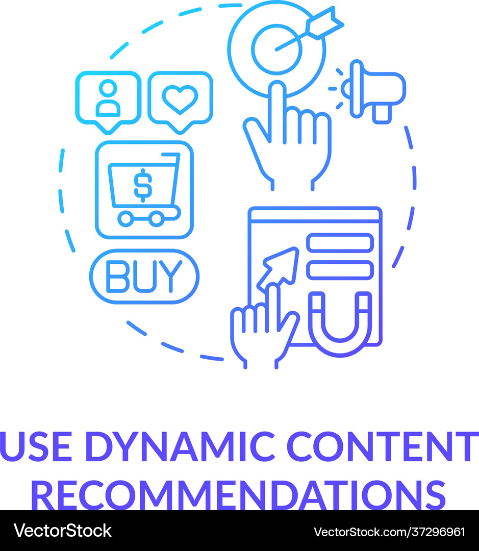 Use dynamic recommendations blue gradient concept Vector Image