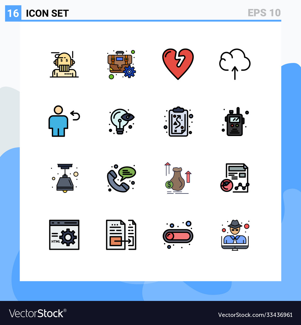 User interface pack 16 basic flat color filled
