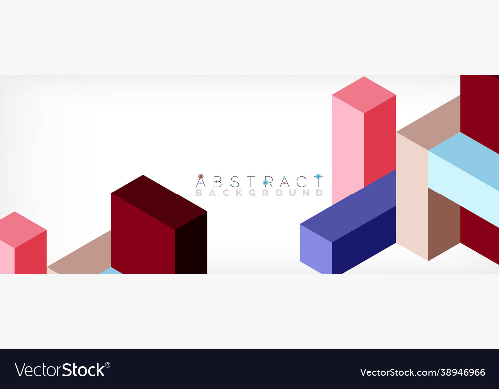 Abstract background 3d cubes cubic elements vector image Abstract background 3d cubes cubic elements