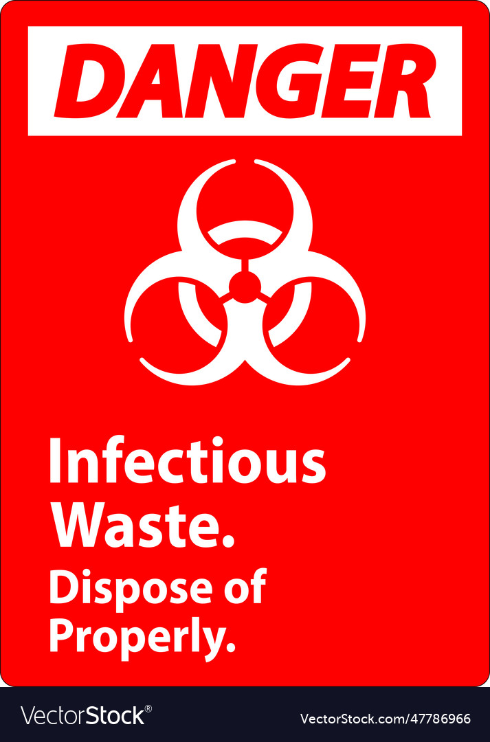 Biohazard danger label infectious waste dispose