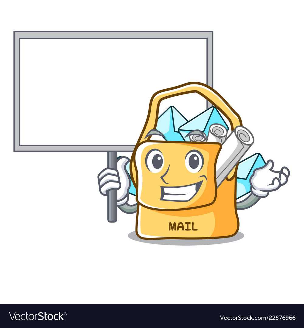Bring board bag sack fill in cartoon mail