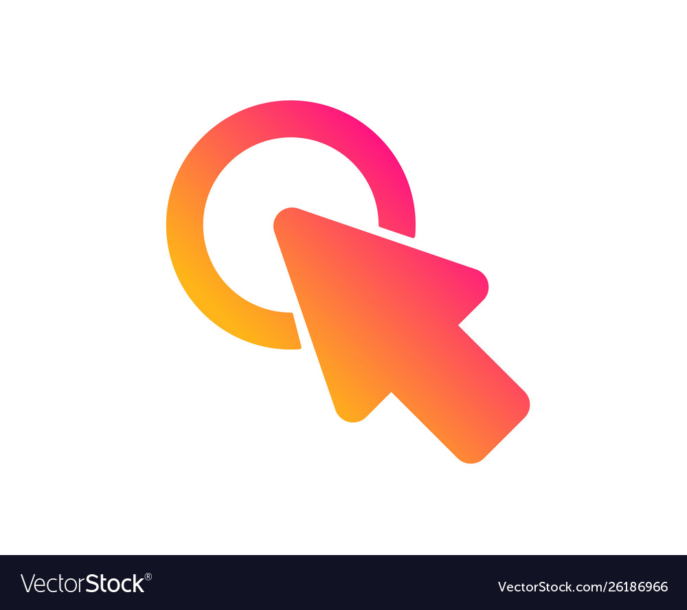 Click here icon push button sign Royalty Free Vector Image