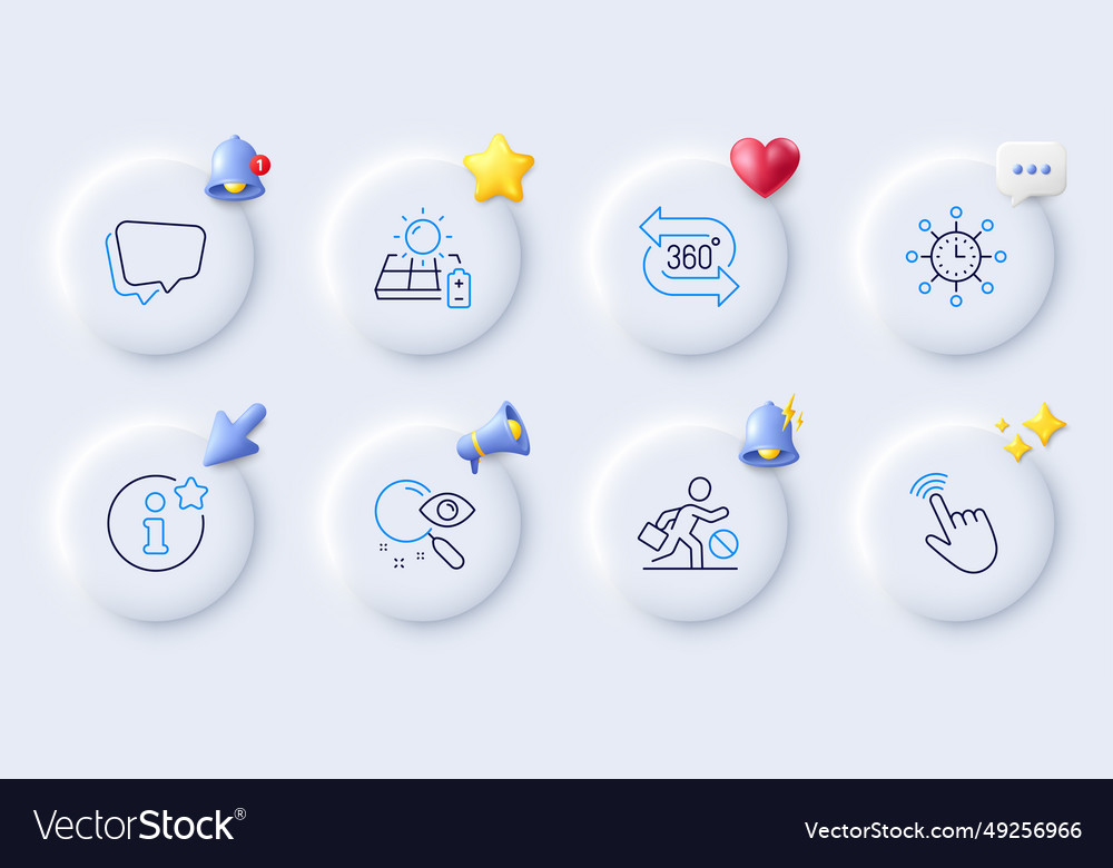 Cursor speech bubble and jobless line icons vector image Cursor speech bubble and jobless line icons