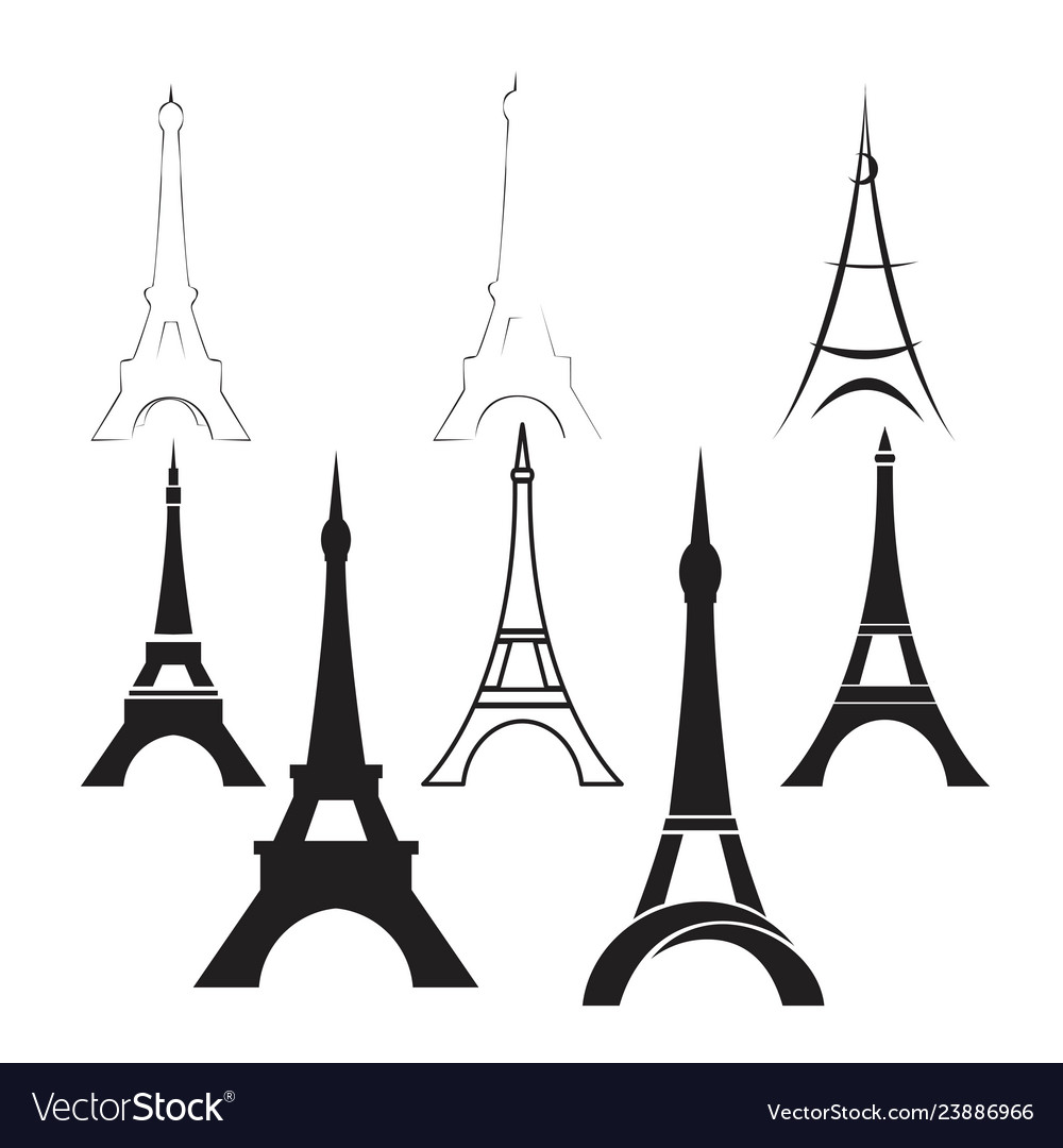 Eiffel tower set vector image Eiffel tower set