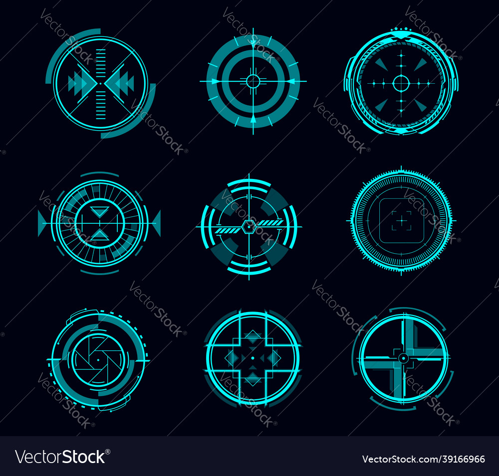 Hud aim control target and navigation interface Vector Image