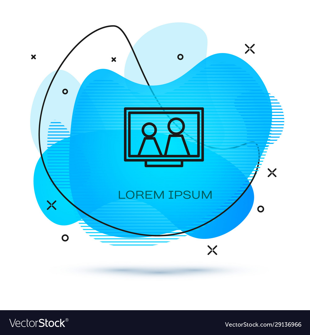 Line picture frame on table icon isolated vector image Line picture frame on table icon isolated