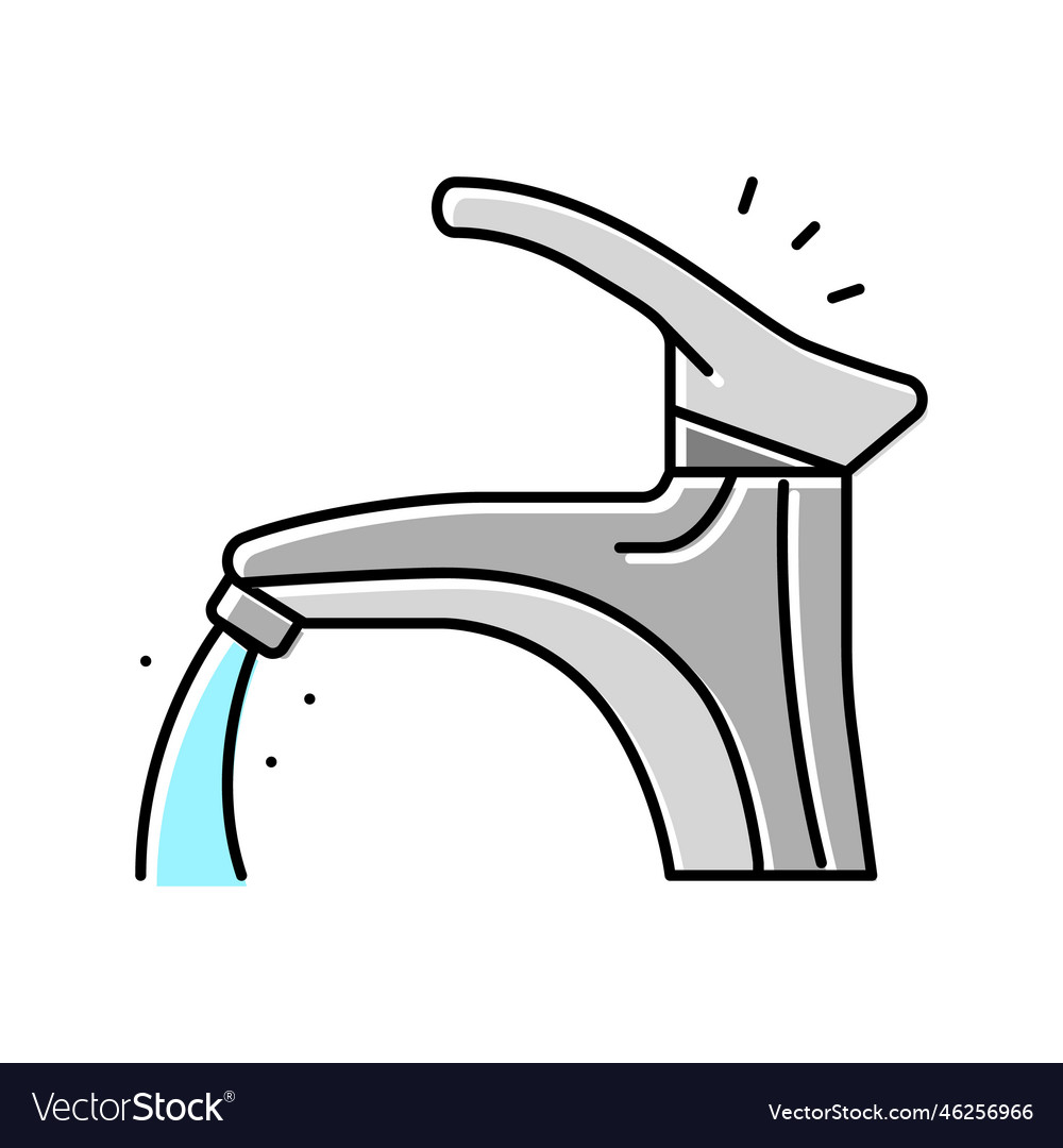 Open faucet water color icon Royalty Free Vector Image
