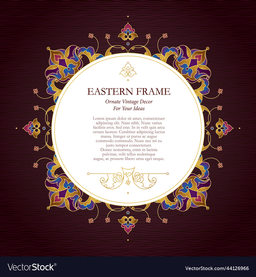 Ornate frame in eastern style