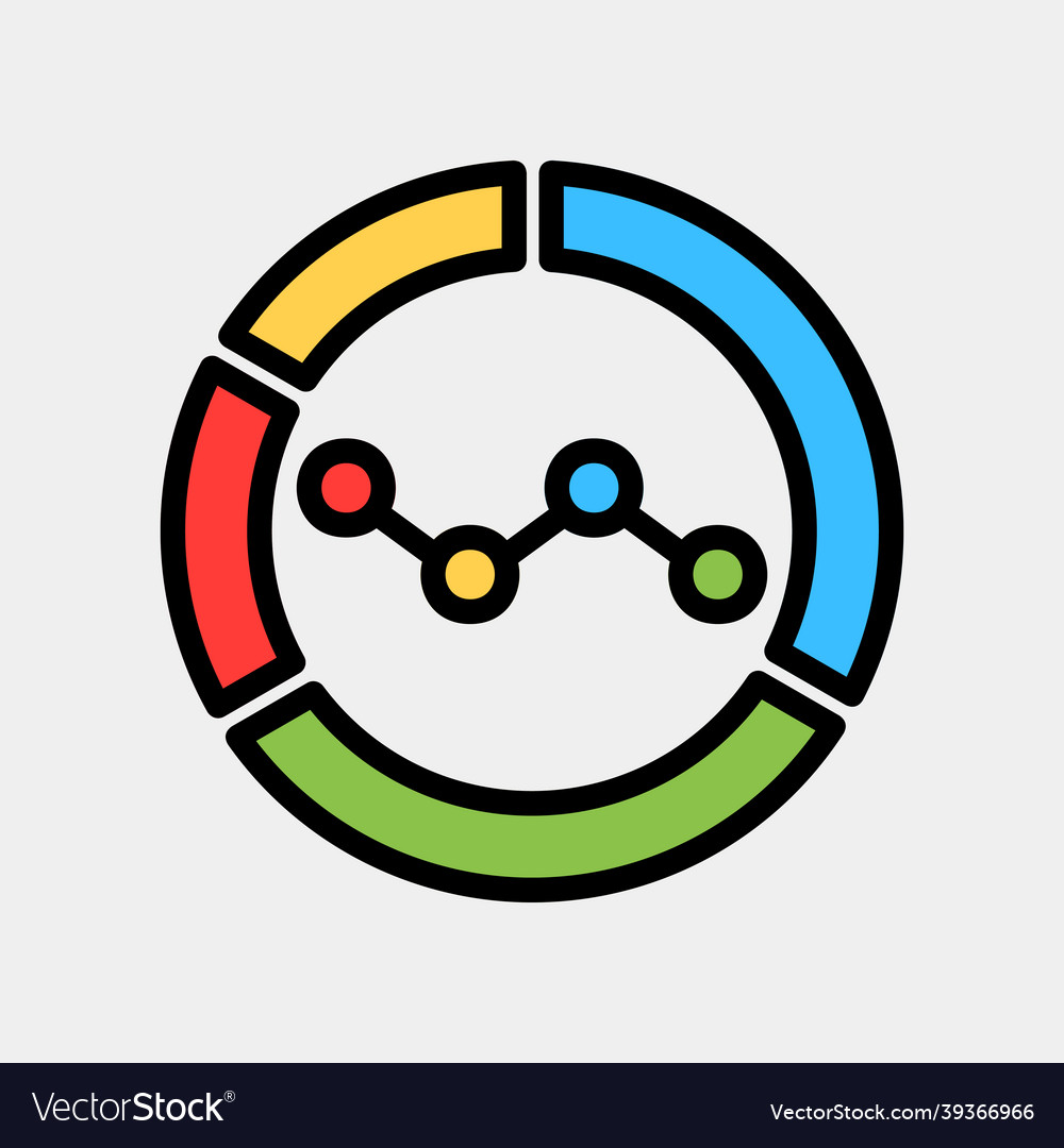 Pie chart icon in filled line style for any vector image Pie chart icon in filled line style for any